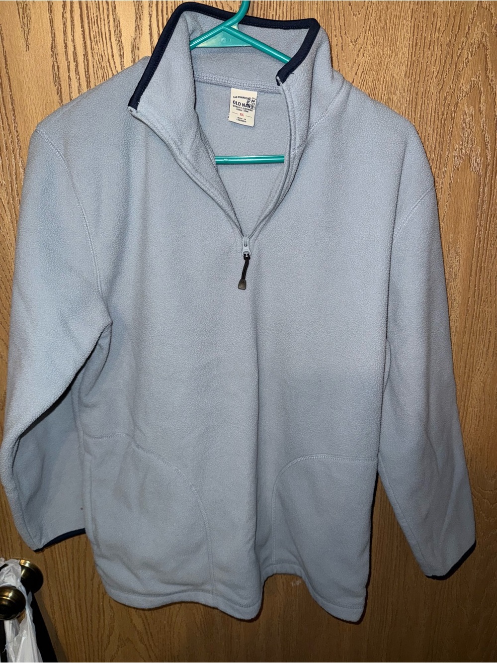 Old Navy Men's Light Blue Quarter-Zip Fleece Sweater